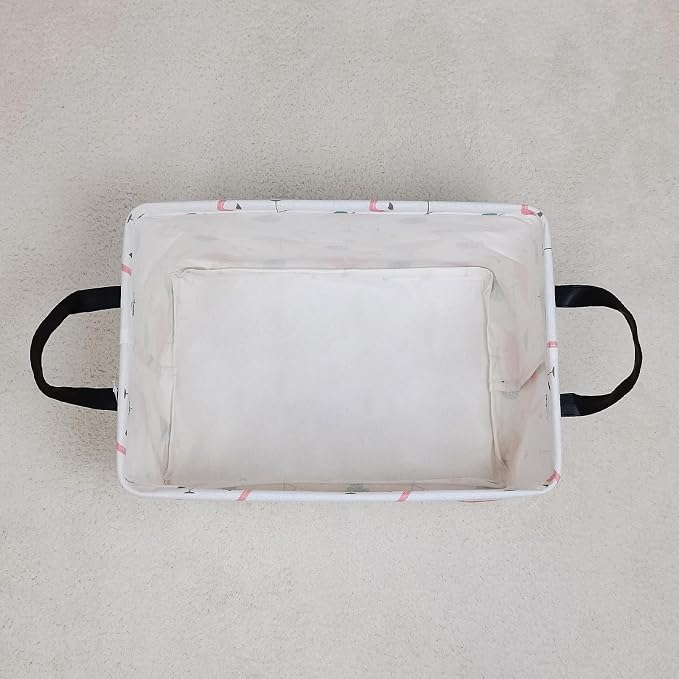 LANGYASHAN Rectangular Storage Bin Collapse Canvas Fabric Cartoon Storage Basket - Image 7