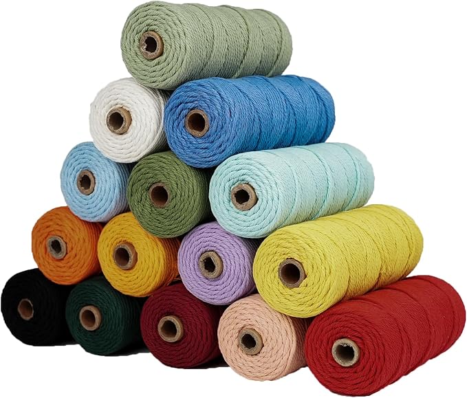 Macrame Cord, 3mm x 109Yards, Cotton Cord, Natural Cotton Macrame Rope - Image 8