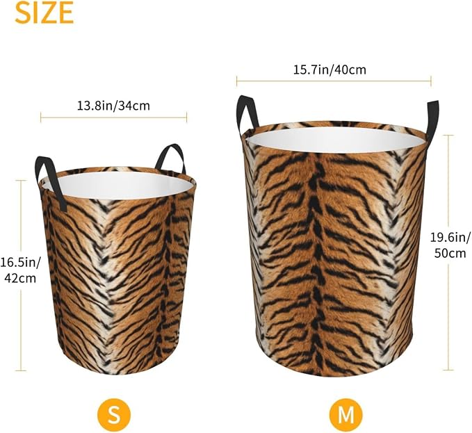 Tiger Animal Texture Laundry Hamper Bag - Image 4
