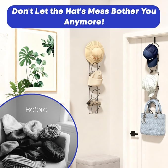 LINFIDITE 15 PCS Baseball Hat Rack Hanger Holder Organizer Flexible Multi Hook - Image 2