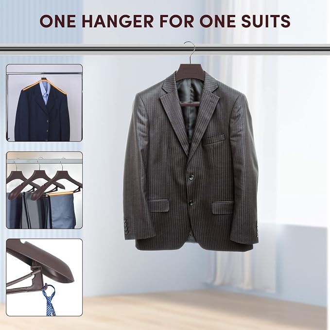DEDU Suit Hangers for Men 40 Pack, Thick Plastic - Image 5