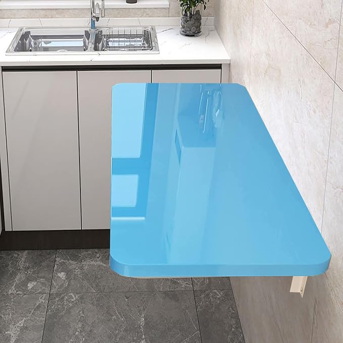 Wall Mounted Folding Table, Fold Down Floating Desk by Unknown