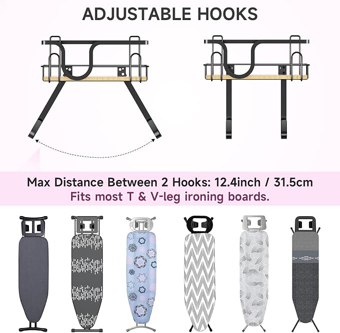 Ironing Board Holder Wall Mount, Ironing Board Hanger, Over The Door Iron - Image 4