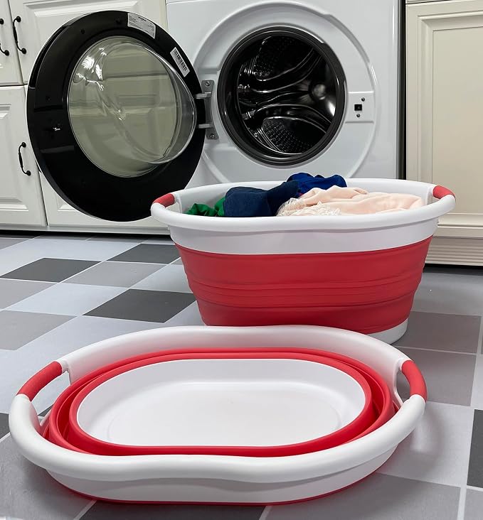 SAMMART 36L Collapsible Plastic Laundry Basket - Image 3