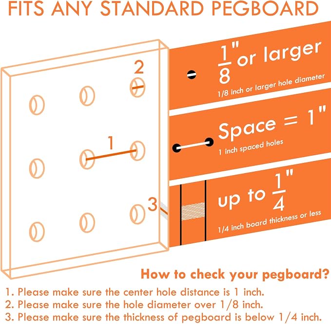 G.CORE 2 Pack Pegboard Baskets, Peg Board Baskets Bins Set - Image 4