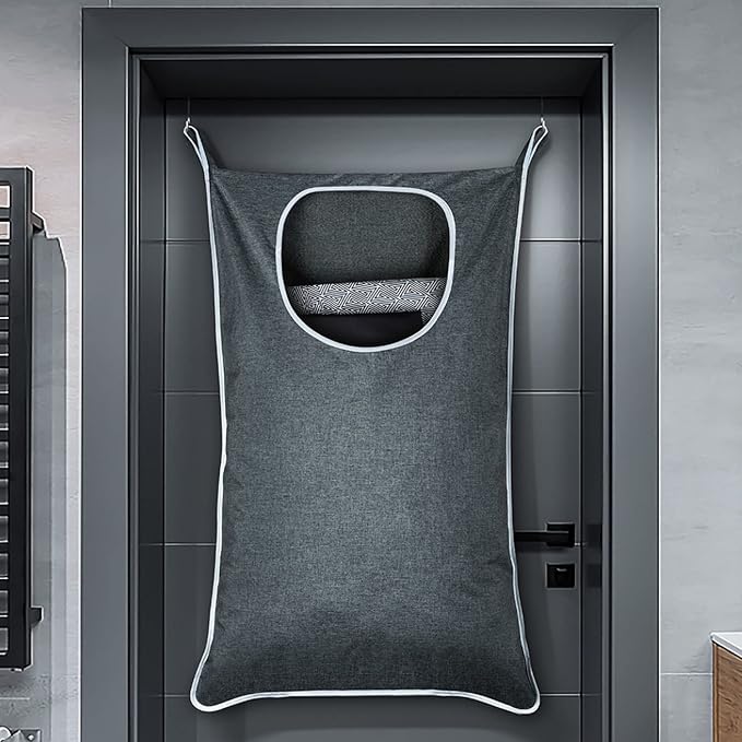 XL Hanging Laundry Hamper, Over the Door Laundry Hamper and Baskets, Wide - Image 7