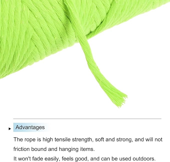 MECCANIXITY Cotton Rope Twisted Braided Twisted Single Strand Cord, Fluorescent - Image 4