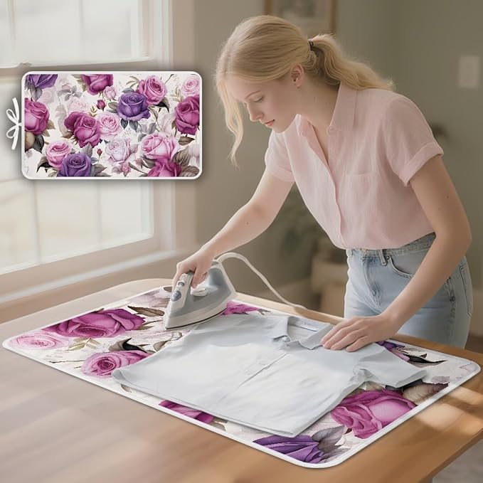 Ironing Mat Rose Print Portable Ironing Pad - Image 2