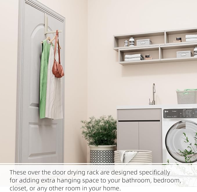BAKON Over The Door Hanger Folding Clothes Drying Rack, Folding Hanging Coat - Image 8
