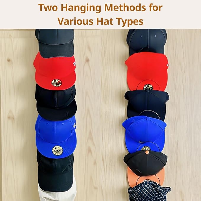 LINFIDITE 15 Pack Baseball Hat Rack Hanger Holder Organizer Multi Hook Wall - Image 6