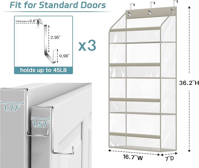 AOODA Clear Over the Door Hat Racks - Image 6