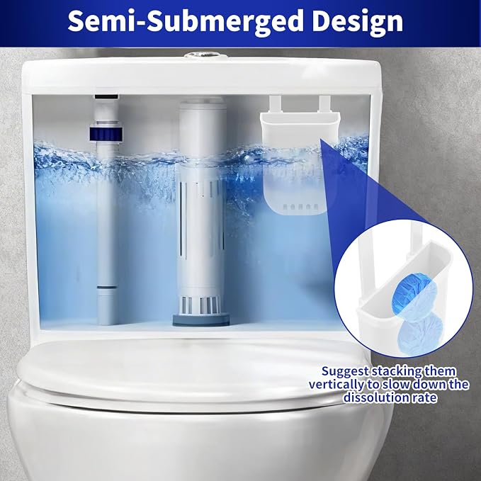 2 Pack Adjustable Toilet Tank Tablet Holder – Controlled Release Bleach Tablet - Image 5