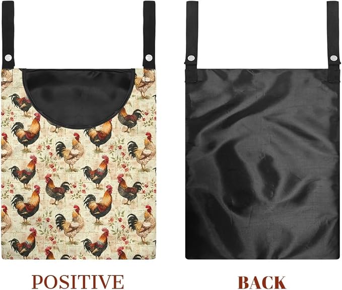 Rooster Chicken Clothespin Bag Clip Large Capacity Storage Bag Machine Washable - Image 7
