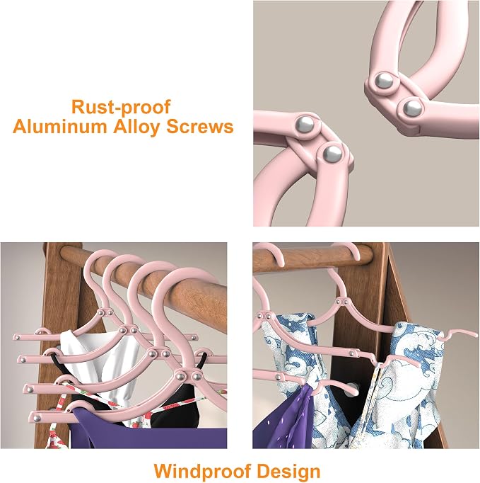 NICEDACK Premium Travel Hangers 12 Pack Portable Folding Clothes Hangers - Image 4