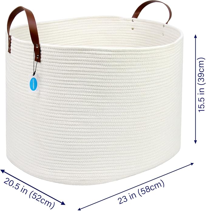 Casaphoria Extra Large Woven Cotton Rope Storage Basket - Image 4