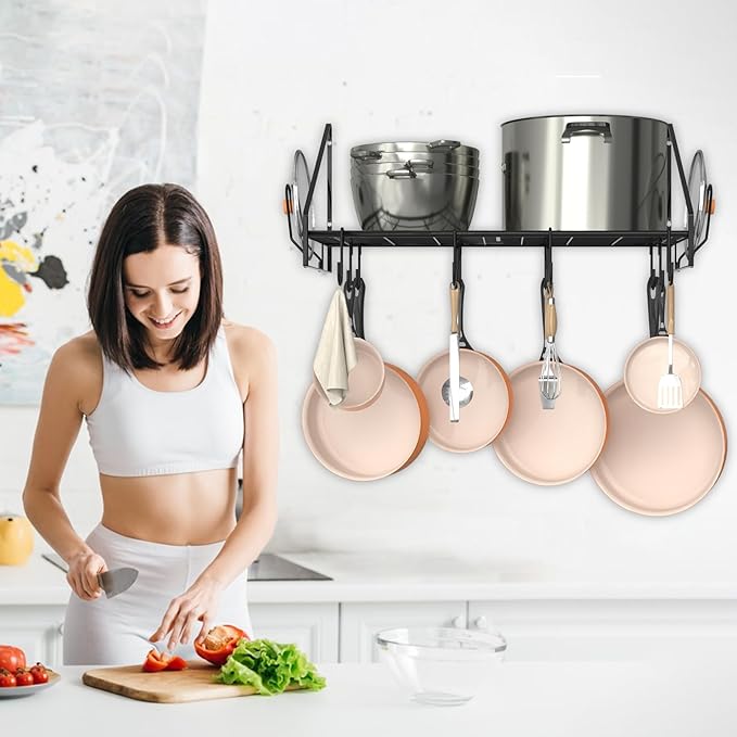 28 Inch Pot Rack Wall Mounted, Pots and Pans Organizer - Image 6