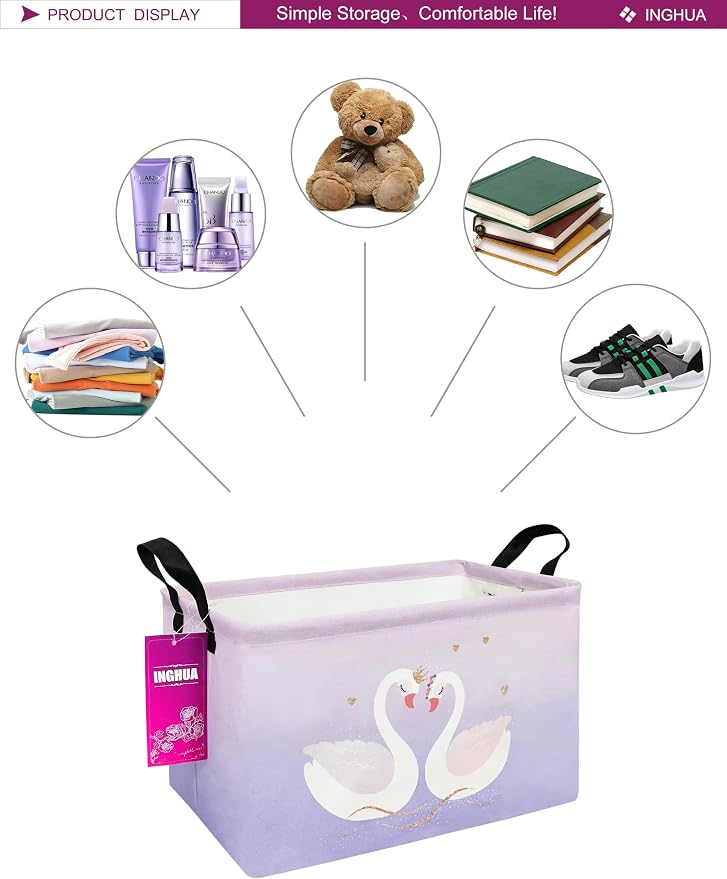Rectangular Storage Basket Fabric Organizer Bin - Image 3