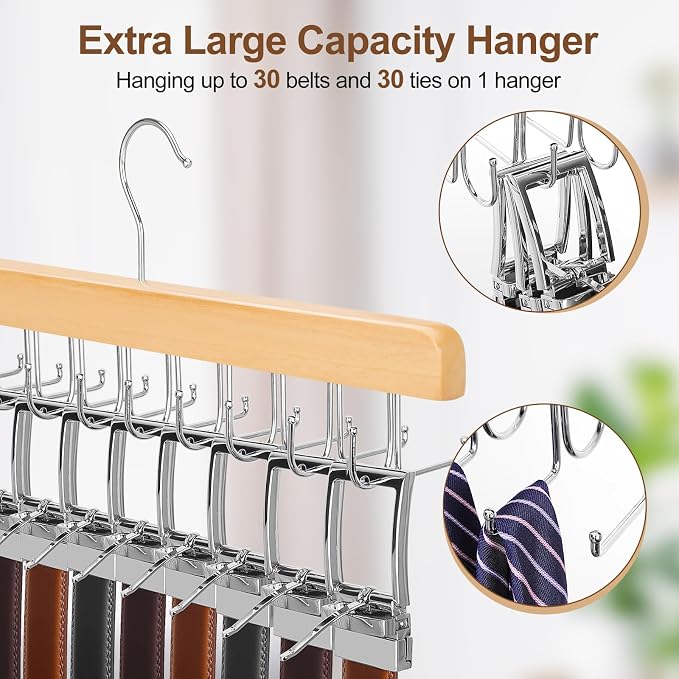 TOPIA HANGER 2 Pack 2 in 1 Belt Tie Hanger - Image 3