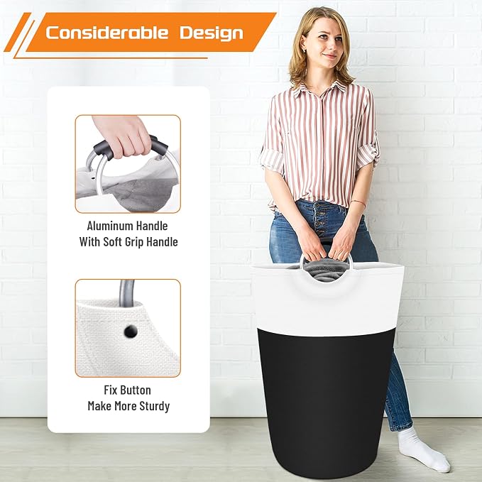 BlissTotes 90L Laundry Basket, Freestanding Laundry Hamper, Collapsible Dirty - Image 5