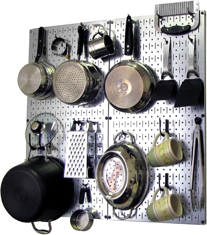 Wall Control Kitchen Pegboard Organizer Pots and Pans Storage Rack Organization by Wall+Control