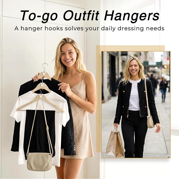 HOUSE DAY Space Saving Hanger Hooks 60 Pack, Heavy Duty Hangers Hook Space Saver - Image 5