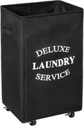 WOWLIVE Large Rolling Laundry Basket Wheels 90L Collapsible Tall Laundry Hamper by WOWLIVE