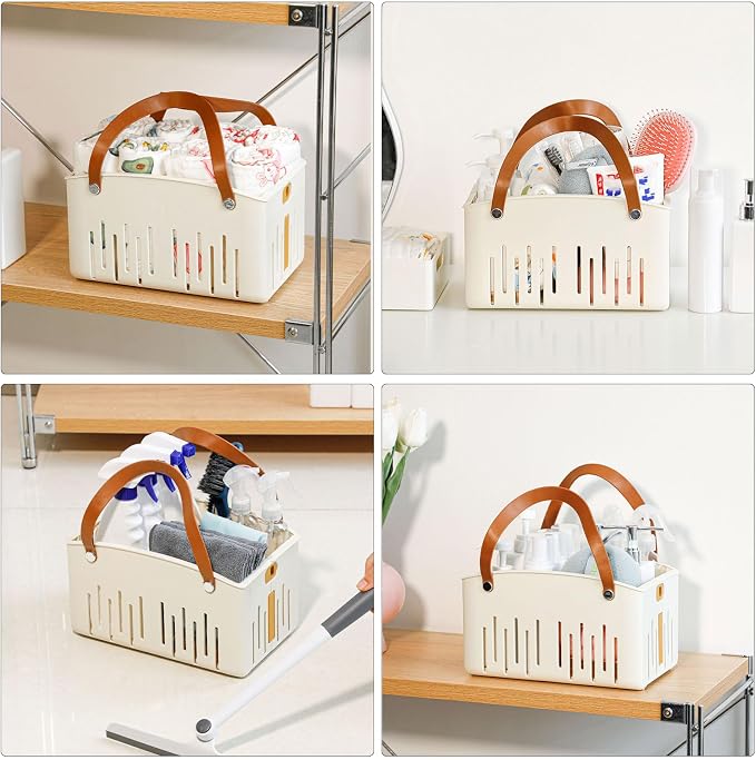 Portable Shower Caddy Basket for Bathroom, Plastic Foldable Storage Organizer - Image 6
