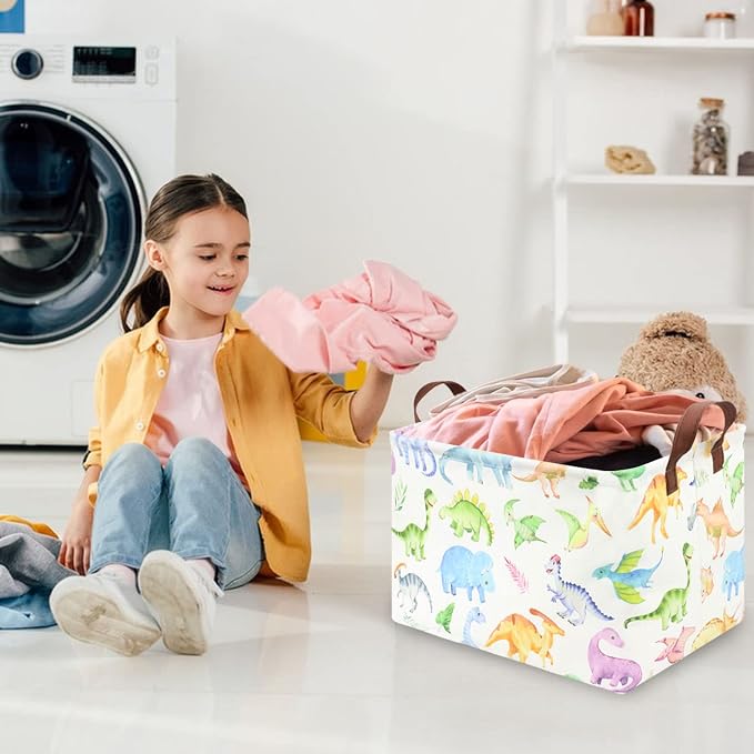 Rectangle Dinosaur Basket, Kids Toy Storage Bin, Storage Bins Organizer - Image 2