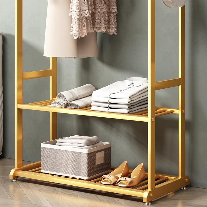 Gold Clothing Rack, Metal Garment Rack - Image 7
