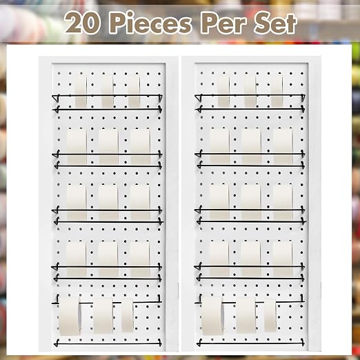 Novabright 20 Pack 12" L Pegboard Paper Towel Holder Fit 1/8" and 1/4" Pegboard - Image 2