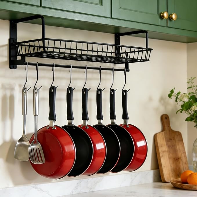 12 Pack 90 Degree Twist Angled Hooks, Heavy Duty Black Pot Rack Hooks Pot - Image 6