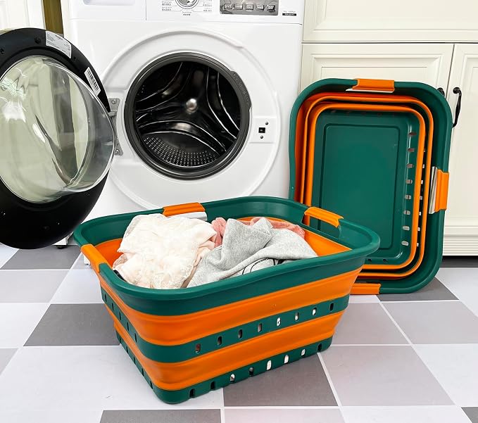 SAMMART 42L Set of 2 Plastic Foldable Storage Basket/Container - Image 4