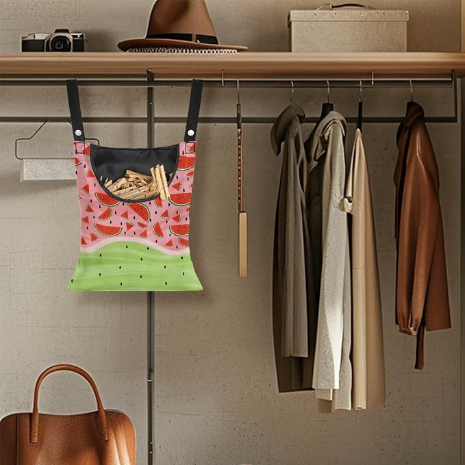Watermelon Pin Collector Bag Reusable Clothespin Storage Organizer Wall Hanging - Image 4