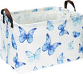 Rectangular Blue Butterfly Storage Basket, Collapsible Gift Basket by NTAOHAMPER