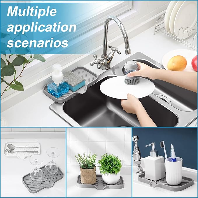 SUBEKYU Silicone Kitchen Soap Tray, Sink Tray - Image 6
