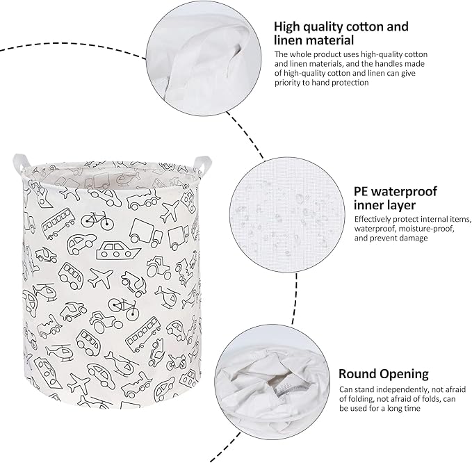 Collapsible Laundry Basket in Bedroom Waterproof Laundry Hamper in Bathroom - Image 3