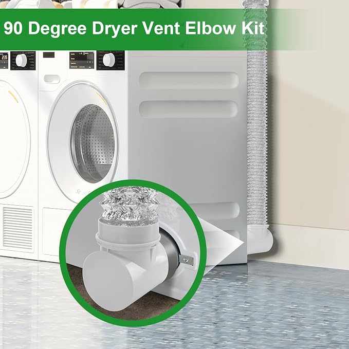 Dryer Vent Connector Kit, 90 Degree Dryer Vent Elbow, OEM Replacement - Image 2