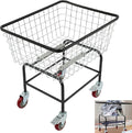 Wire Laundry Cart with Wheels, Heavy Duty Rolling Laundry Basket With Wheels by Pinelicorn