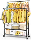 Rolling Clothes Rack with Doule Rod by ANTIWAR