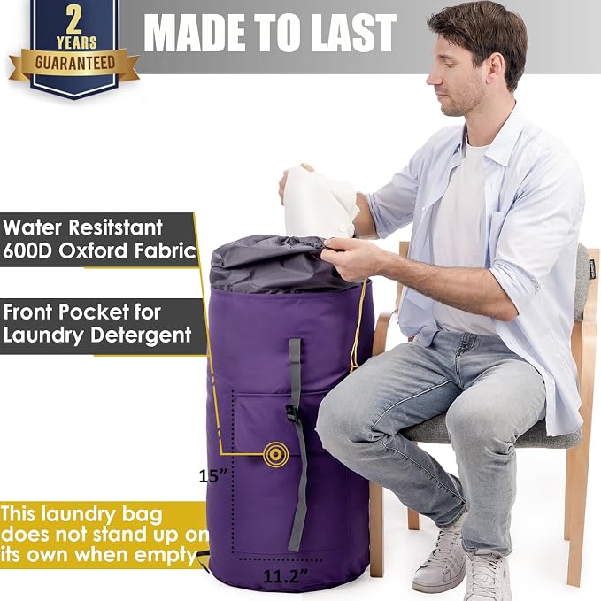 Backpack Laundry Bag, 115L Heavy Duty Extra Large College Laundry Backpack - Image 2