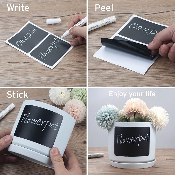 ONUPGO Chalkboard Labels, Reusable Blackboard Stickers, Waterproof Chalkboard - Image 5