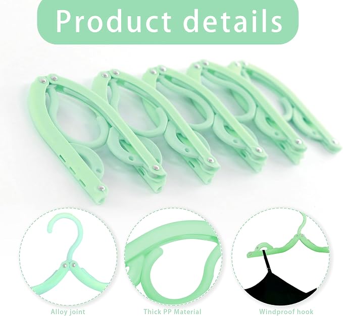 6PCS Portable Folding Clothes Hangers Clothes Drying Rack - Image 4