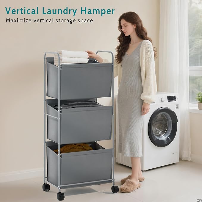 125L Vertical Laundry Hamper - Image 2
