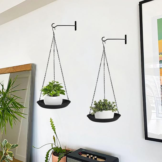 ARTORA Metal Plant Hanger, Indoor Decorative Wall Plant Hanging Basket Black - Image 2