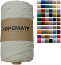 ROPEMATE 110Yards Macrame Cord 3mm 100% Cotton Braided Cord Double Structure by ROPMEATE