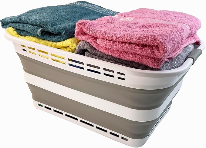 SAMMART 42L Collapsible Plastic Laundry Hamper/Basket by SAMMART