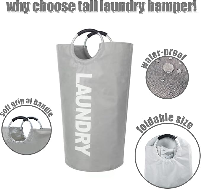 Twira 100L Large Laundry Basket, Laundry Hamper Stands Up Well, Laundry Bag - Image 4