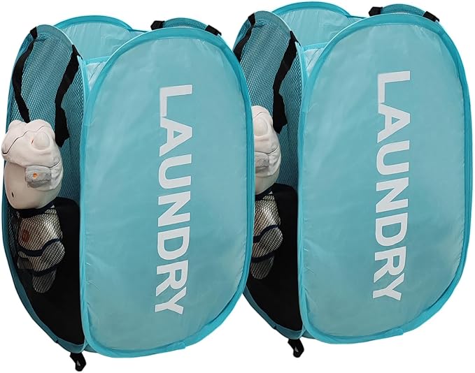 2Pack Collapsible Laundry Baskets Pop Up Laundry Hamper Mesh Storage Bins by Aplter