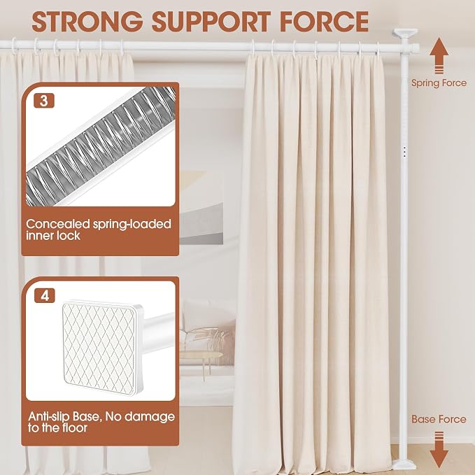 Room Divider Curtain Rod, No Drilling Room Separator - Image 3