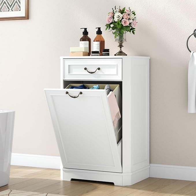 Loomie Tilt Out Laundry Hamper Cabinet, Hidden Laundry Cabinets - Image 9